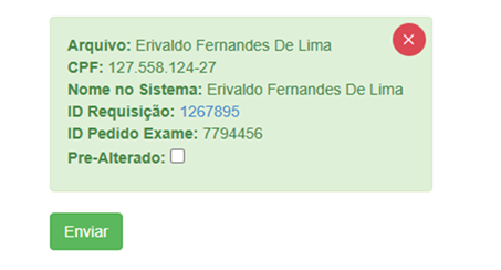 Marcação de exame pré-alterado