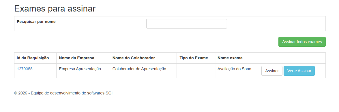 Tela de Preenchimento