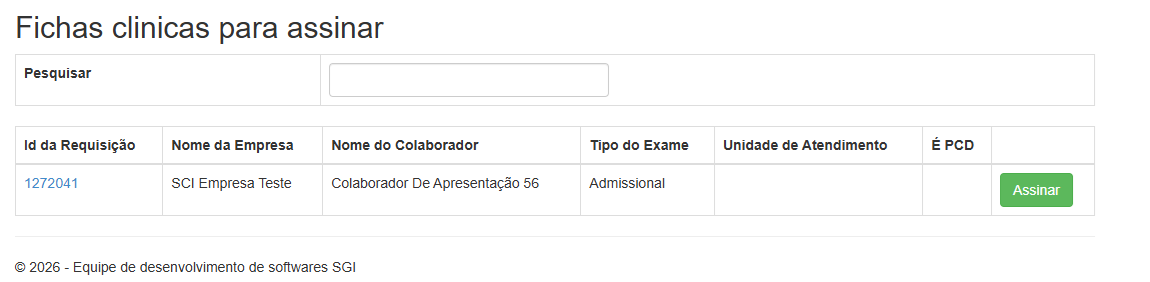 Tela de Preenchimento