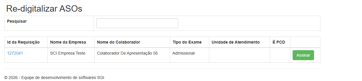 Tela de Preenchimento